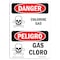 Signmission Safety Sign, OSHA Danger, 5" Height, Chlorine Gas, Bilingual Spanish OS-DS-D-35-VS-1066 - alternate 1